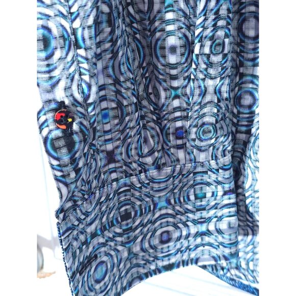 Visconti Men’s Blue/White Geometric Long-Sleeve Shirt M - Picture 3 of 16